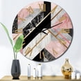 thumbnail image 3 of Designart "Marble Granite Agate with Gold Accents XIV" Modern Geometric Oversized Wall Clock, 3 of 5