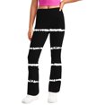 thumbnail image 6 of Gpaecead Girls' Leggings Cross Stripe Pants Color Block Soft Stretchy High Waisted Pants for Kids Child Yoga Dance 3 Years Black, 6 of 9