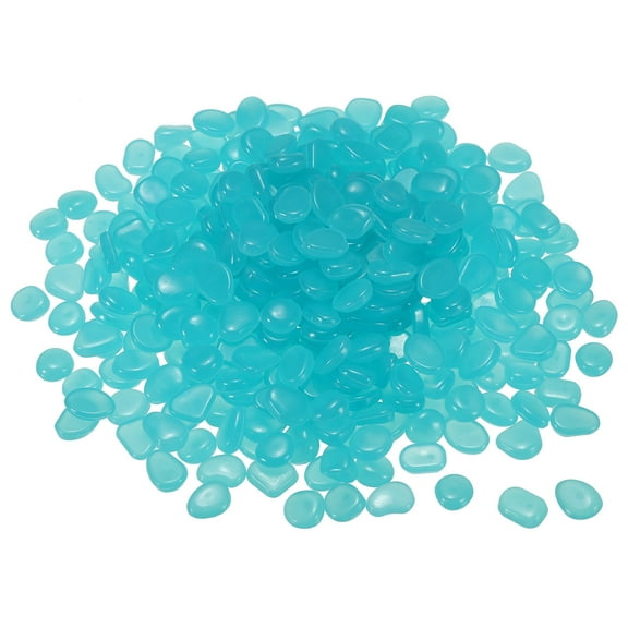 Uxcell 200Pack Glow Rocks 8-11mm Decoration Pebbles Luminous Stones Decor Blue