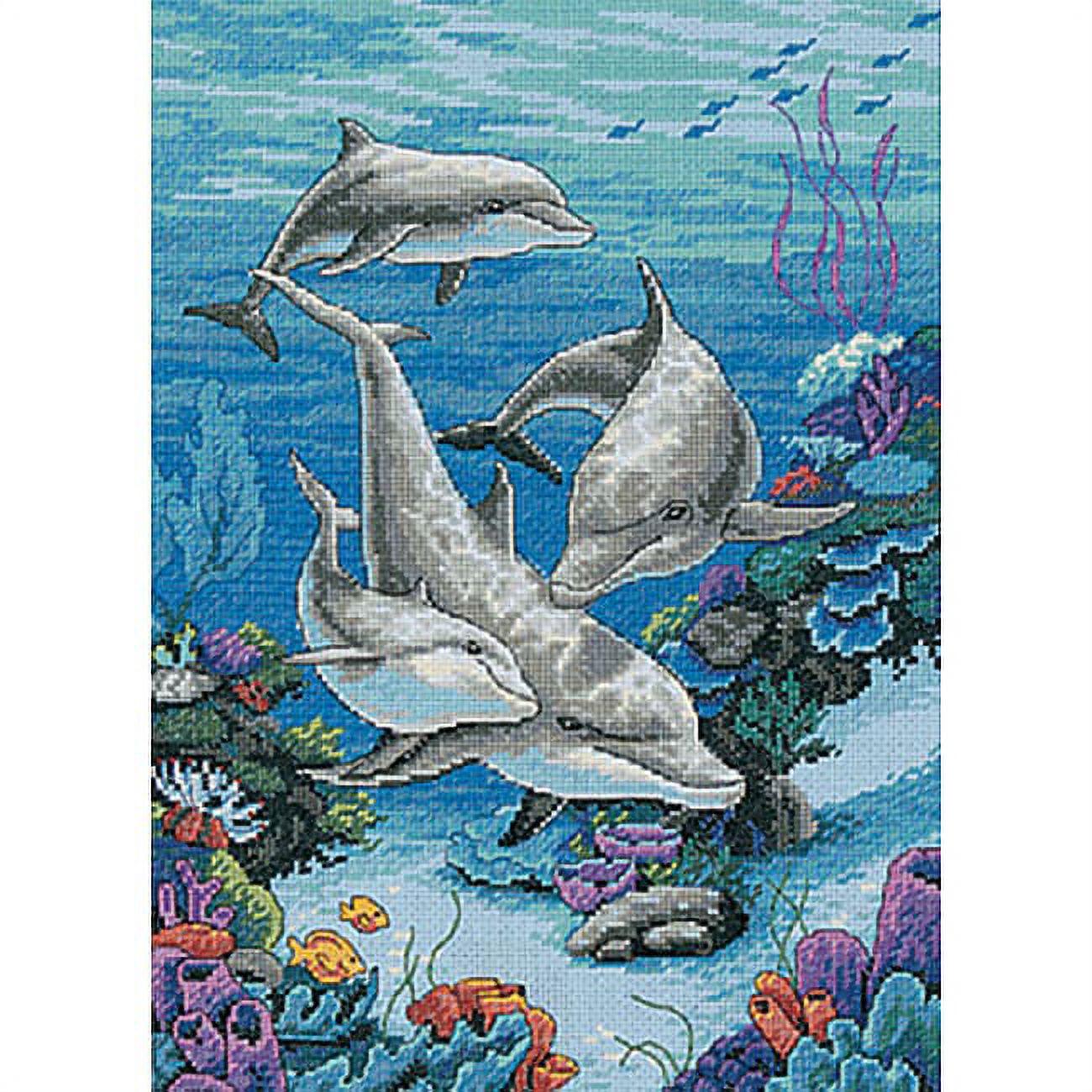 Dimensions Needlecrafts 3830 Dolphins' Domain Counted Cross Stitch Kit - image 2 of 3