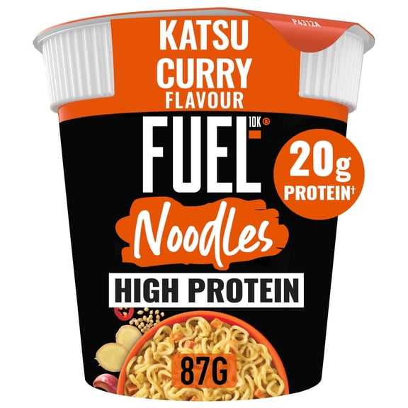 FUEL10K High Protein Katsu Curry Instant Noodles Snack Pot 87g, Imported from Britain