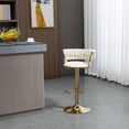 thumbnail image 2 of Luccalily Velvet Bar Stools,360° Swivel Adjustable Bar stools with Back and Footrest,Modern design and golden base for Kitchen,Bistro Pub, Dining Room counter, 2 of 12