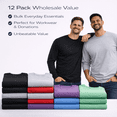 thumbnail image 5 of BILLIONHATS Mens Long Sleeve Colorful T-Shirts, Cotton - Crew Neck Bulk Tees for Men, Wholesale Sleeved Tshirt Packs, XX-Large, 5 of 6