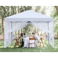 thumbnail image 3 of ABCCANOPY 8 ft x 8 ft Easy Pop up Outdoor Canopy Tent With Netting, White, 3 of 6