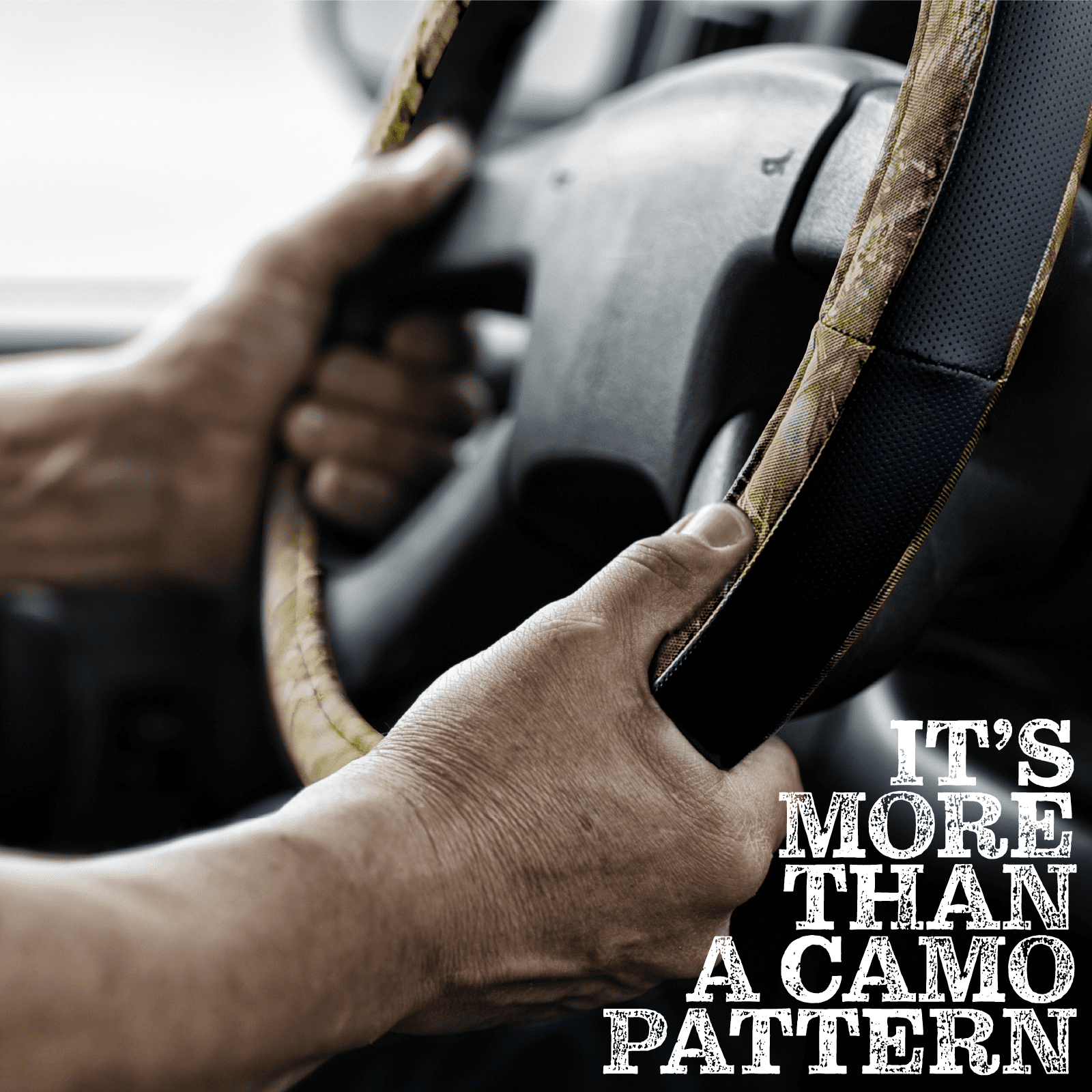 Mossy Oak Steering Wheel Cover by LPI Truck, Fits Steering Wheel Size 14.5" to 15", Camo/Black
