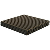 HOMCOM 4 Pack Acoustic Wall Panels, 24" x 24" Wood Wall Panels, Brown