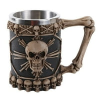 Tribal Skull Ossuary Skull Beer Mug Stein Tankard Stainless Steel Skulls Decor Gift by Pacific Giftware by Pacific Trading