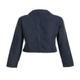 thumbnail image 3 of JUNWELL Women Ladies Suede Short Leather Jacket Flight Slim Zipper Coat Zip Up Biker Casual Autumn Clothes Navy blue XL, 3 of 5