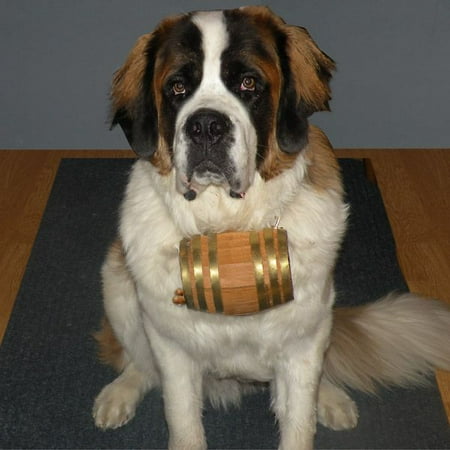 - Saint Bernard Dog Collar Wood Barrel - Half Liter - Brass