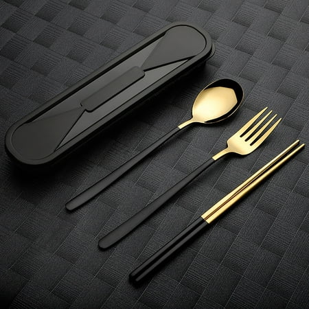 

MEIDELI Dinnerware Spoon 1 Set Dinning Food Grade Practical Metal Reusable Spoon Fork Chopsticks Tableware Set