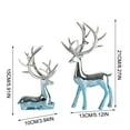 thumbnail image 2 of HomeDM 2Pcs Christmas Reindeer Ornaments, Plastic Xmas Reindeer Figurines Tabletop Decorations, Deer Decorative Statues Holiday Cabinet Winter Mantel Fireplace Decor, 2 of 2
