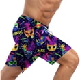 thumbnail image 4 of AHTJRT Men's Beach Shorts Funny Carnival Graphic Printed Swim Trunks with Drawstrings Built-In Shorts Quick Dry Board Shorts Purple#08 XL, 4 of 5