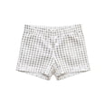 thumbnail image 2 of OOOUM Kids Sequin Shorts High Waist Sparkly Glitter Straight Leg Pants Shorts Children Party Bottoms Silver 15-16 Years, 2 of 3