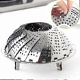 thumbnail image 5 of Foldable Steamer Basket Set, 2pcs Stainless Steel Legged Baskets, 14-23cm Diameter for Healthy Veggie, Food & Fruit Steaming, 5 of 5