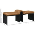 thumbnail image 5 of Meridian Furniture Delphine Cognac Vegan Leather Upholstered Bench, 5 of 8