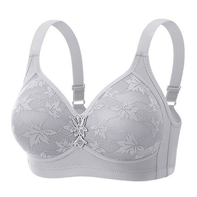 Women's Plus Size Front Closure Wirefree Bra, Breathable Lace Adjustable Strap Lightweight Comfort for Everyday Wear