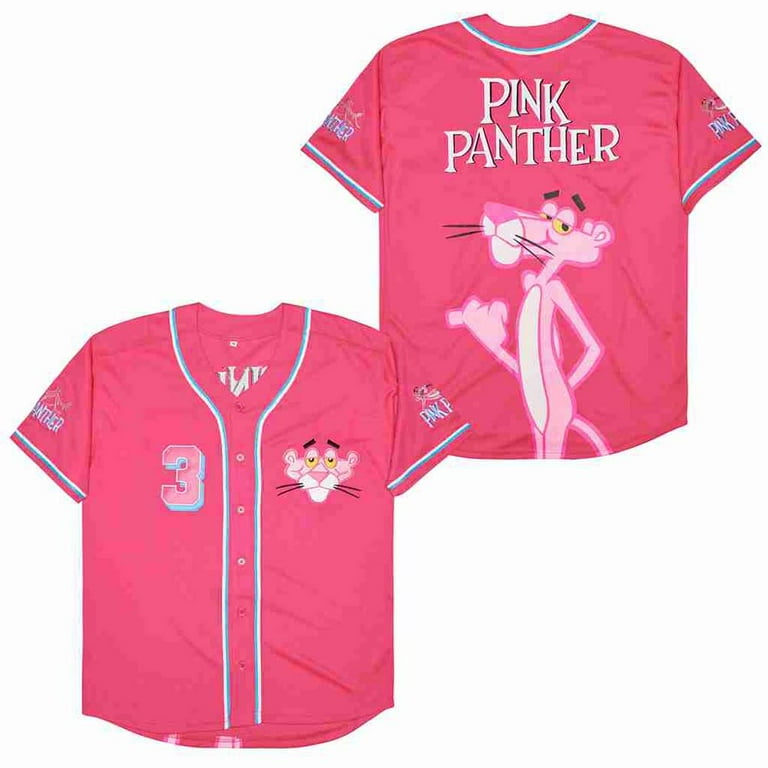 Pink Panther 3 Stitched Custom Men s Movie Baseball Jersey Pink