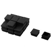 Uxcell 24 Pcs Black Plastic 25x25mm Square Pipe Blacking End Caps Tube Insert