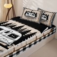 thumbnail image 2 of Manfei Cute RV Car Zipper Full Size Comforter Sets with Fitted Sheet and 2 Pillowcases,Adventure Theme Zipper Bedding Set,Black White,Reversible, 2 of 7