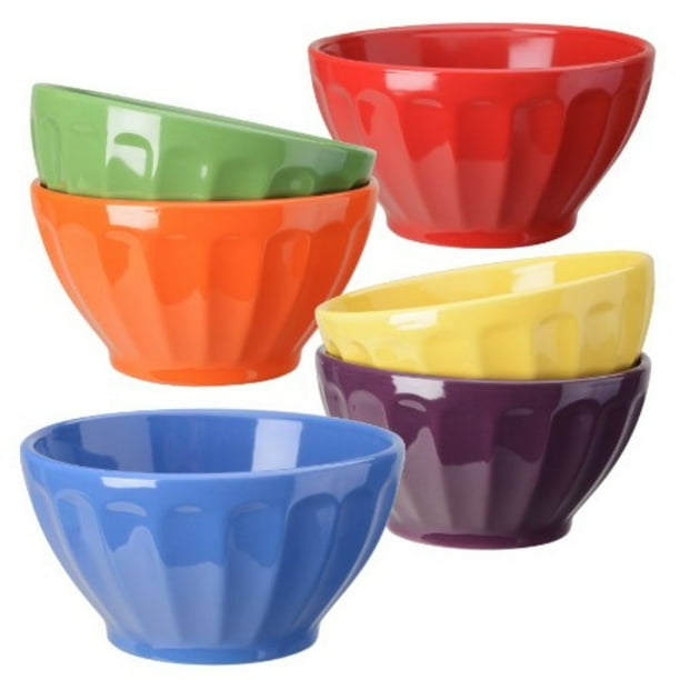 Signature Housewares Fluted Bowls, Assorted, Set of 6