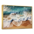 thumbnail image 3 of Designart "Aerial View Skyblue Coastal Waves III" Oversized Coastal Framed Wall Art - Coastal Blue Coastal Beach Hallway Framed Wall Art Decor, 3 of 7
