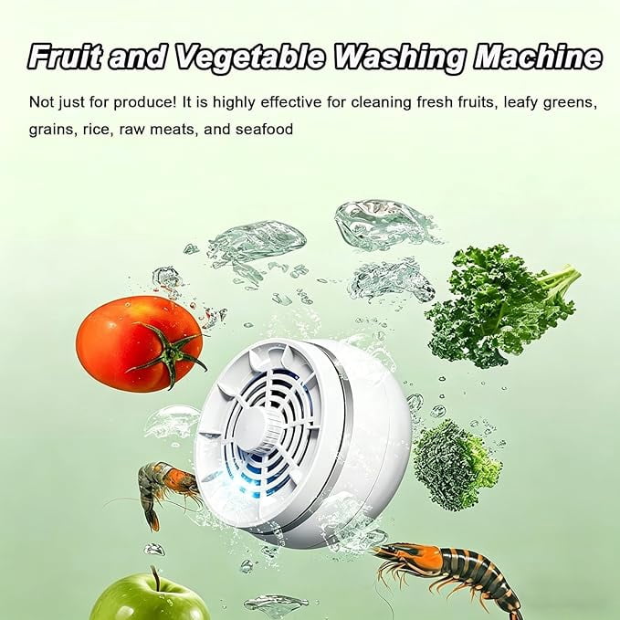 Fruit and Vegetable Washing Machine,Wireless Fruit Cleaner Device,Titanium Electrolysis Fruit and Veggie Cleaning Machine,Waterproof Food Purifier for Fruits,Vegetables,Meat and Tableware