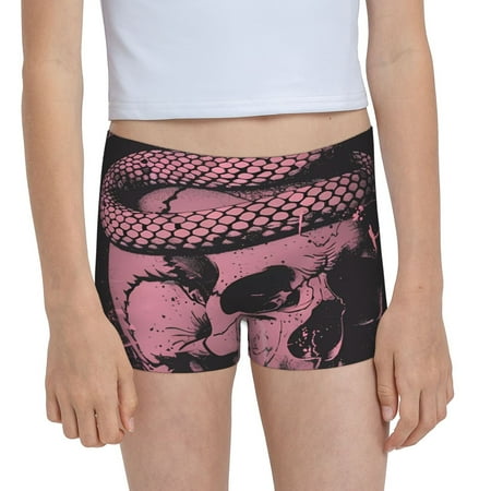 Pofeuu Skull and Snake Art Print Soft Cotton Girls Boyshort panties Toddler Underwear-XX-Small