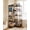 Brown, variant on DSstyles Folding Bookcase Storage Rack Geometric 5-Tier No Assembly Needed Sturdy Metal Frame 1-Pack