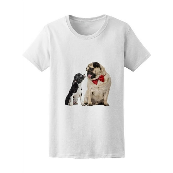 Pug With Bow Tie Chihuahua Tee Women's -Image by Shutterstock