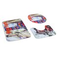 thumbnail image 2 of Juego de 3 piezas de baño antideslizante con tapa de pedestal, almohadilla para tapete de baño, juego de alfombras, 18 patrones de elección Nueva York Soledad Alfombrilla, 2 of 6