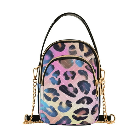 joogoo Women Leopard-a2 Print Chain Crossbody Bags Shoulder Handbag Phone Purse