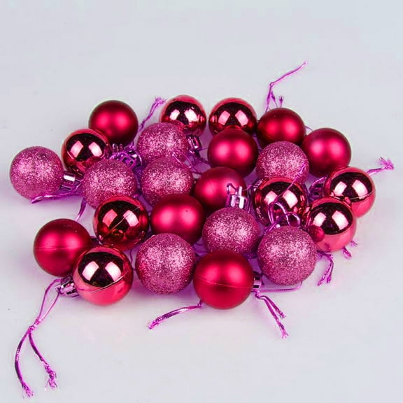 TanSiDing 24pcs Christmas Baubles Assorted Pendant Shatterproof Ball Ornament Set Seasonal Holiday Wedding Party Decorations 3cm