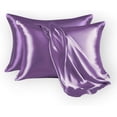thumbnail image 3 of Satin Pillow Cover Set: 2 Satin Cases, Bonnet & 3 Scrunchies Gift Lavender 16 x 24 Inch, 3 of 4
