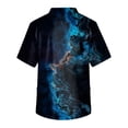 thumbnail image 3 of Men's Short Sleeve V Neck Star Print Chest Pocket Work Top XL, 3 of 3