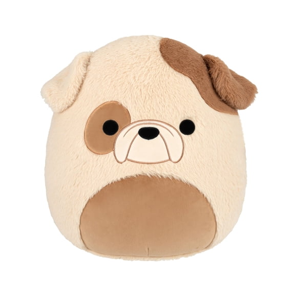Squishmallows FuzzAMallow Official 16 inch Griz the Tan and Brown Spotted Bulldog - Child's Ultra Soft Plush Toy