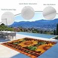thumbnail image 3 of Sunflowers Outdoor Rug for Patio/Deck/Porch, Non-Slip Large Area Rug 5 x 7 Ft, Farmhouse Vintage Flowers Leaves Orange Stripes Indoor Outdoor Rugs Washable Area Rugs, Camping Rug Carpet Runner, 3 of 8