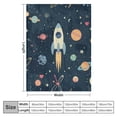 thumbnail image 4 of Fenyluxe Rocket Ship Stars Planets Soft Throw Blankets Flannel Bed Throw Cozy Lightweight Plush Gifts for All Seasons (Pack of 1), Size: Standard 60x80in, 4 of 6