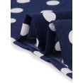 thumbnail image 5 of INSPIRE CHIC Women's Blouse Polka Dots Tie Neck Ruffled Cap Sleeve Wear-to-Work Top L Dark Blue, 5 of 7