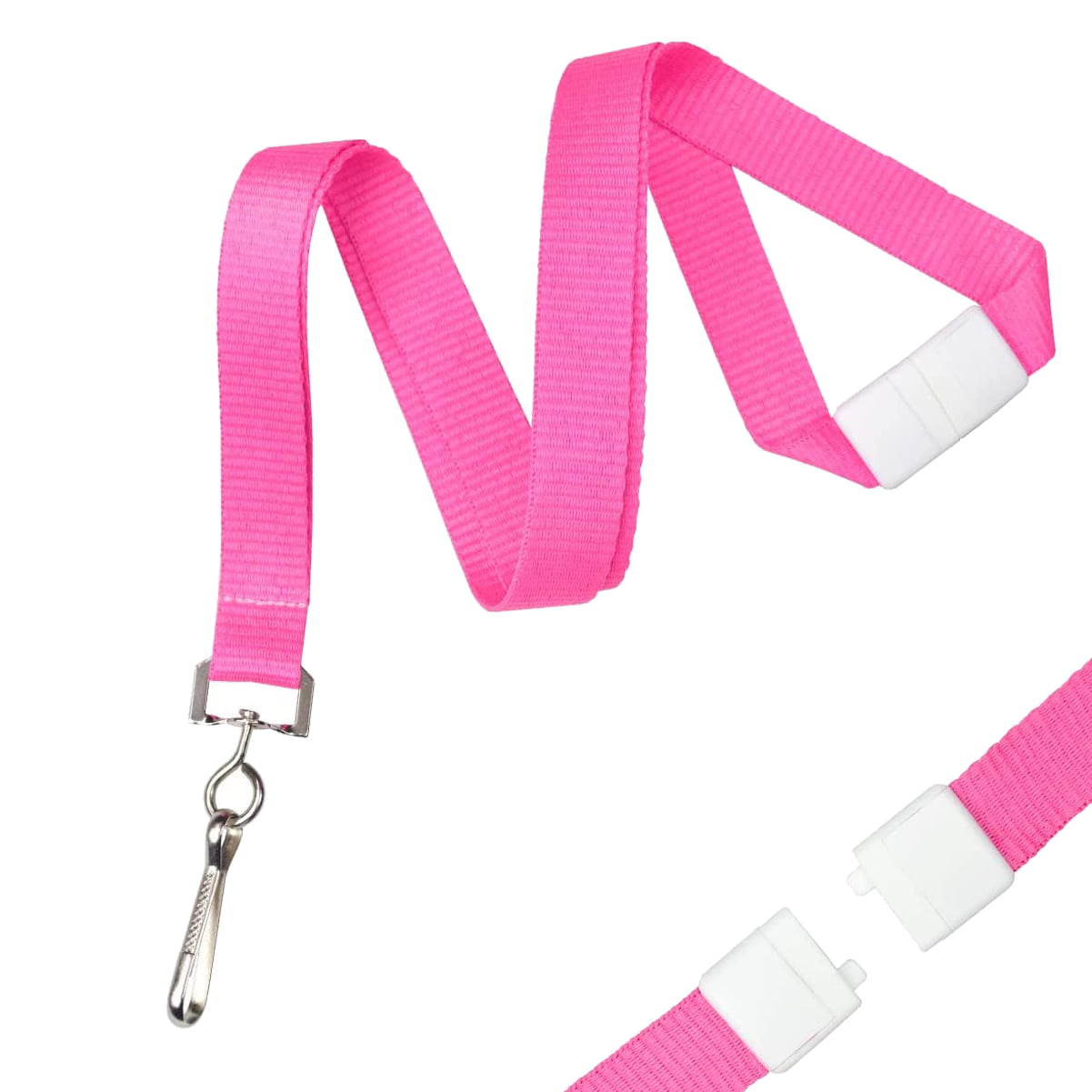 Mixed 100 Pack Lanyard Safety Breakaway Neck Strap For ID Card Pass Badge Holder 