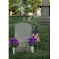 thumbnail image 5 of Artificial Cemetery Flowers,Artificial Rose Flowers with Vase,Memorial Flowers Bouquet for Cemetery,Outdoor Grave Headstones Decoration (Purple), 5 of 5