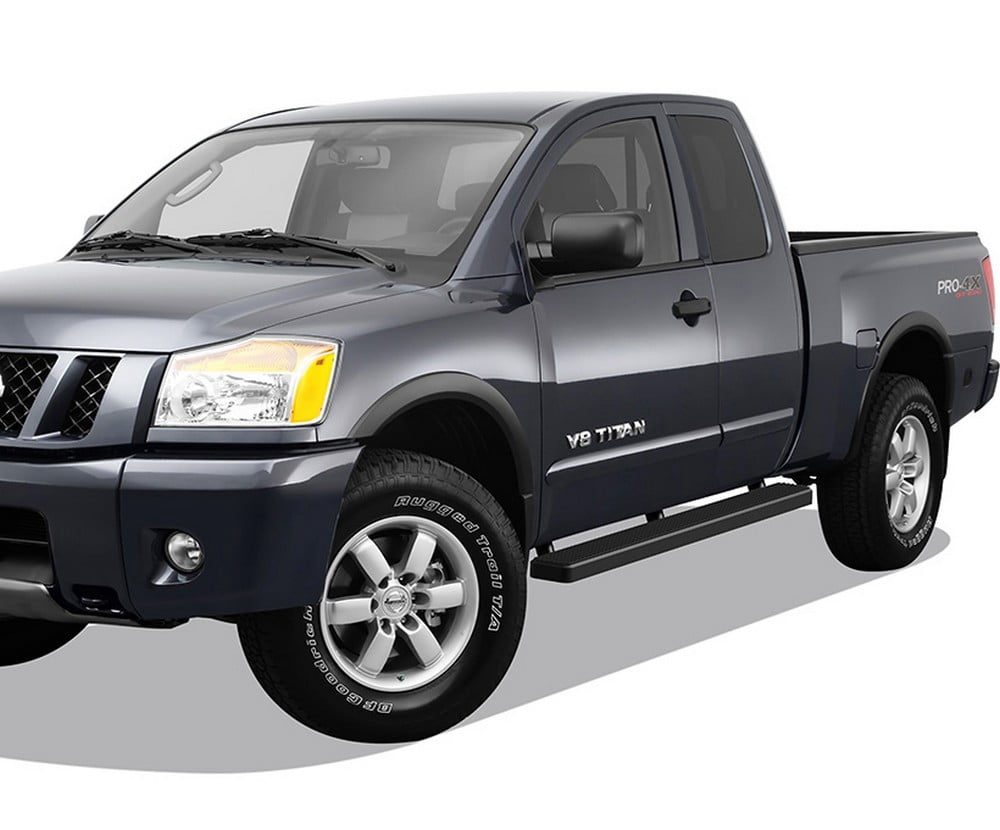 APS Running Boards 5 inches Matte Black Compatible with Nissan Titan 2004-2024 King Cab (Exclude 2016 Models) & Titan XD 17-19 Stainless Steel (Nerf Bars Side Steps Side Bars)