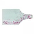 thumbnail image 1 of Rose Cutting Board, Swirling Leaves with Blossoms and Butterflies Dreamlike Natural Composition, Tempered Glass Cutting and Serving Board, Wine Bottle Shape, Rose Pink and Magenta, by Ambesonne, 1 of 1