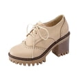 thumbnail image 6 of Women's Middle Heels Heel Shoes Breathable Casual Walking Comfort Lace Up Mid Heel Dress for Daily Leisure and, 6 of 6