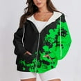 thumbnail image 7 of Trushirts Womens Green Oversized Zip Up Hoodie - Artistic Color Splash Print, Polyester Fabric & Kangaroo Pockets, S-XXXL for Casual Daily Wear/Layering,Size M, 7 of 7