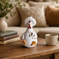 thumbnail image 6 of Eolstice Cute Chicken Figurine With Flower, Decorative Farmhouse Statue, Home Decor Tabletop Shelf Mantel Indoor Ornament, Cute Gift For Kitchen And Dining Room, 6 of 7