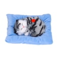 thumbnail image 3 of Fake Cats Sleeping Kitten Doll Toy Simulation Sleeping Cat On Pad Interactive Pet Toy with Sound Active CarbonGrey Cat Shape, 3 of 6