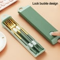thumbnail image 3 of Reusable Travel stainless steel utensils set with case, Portable Lunch Box for Camping and Officegreen, 3 of 4