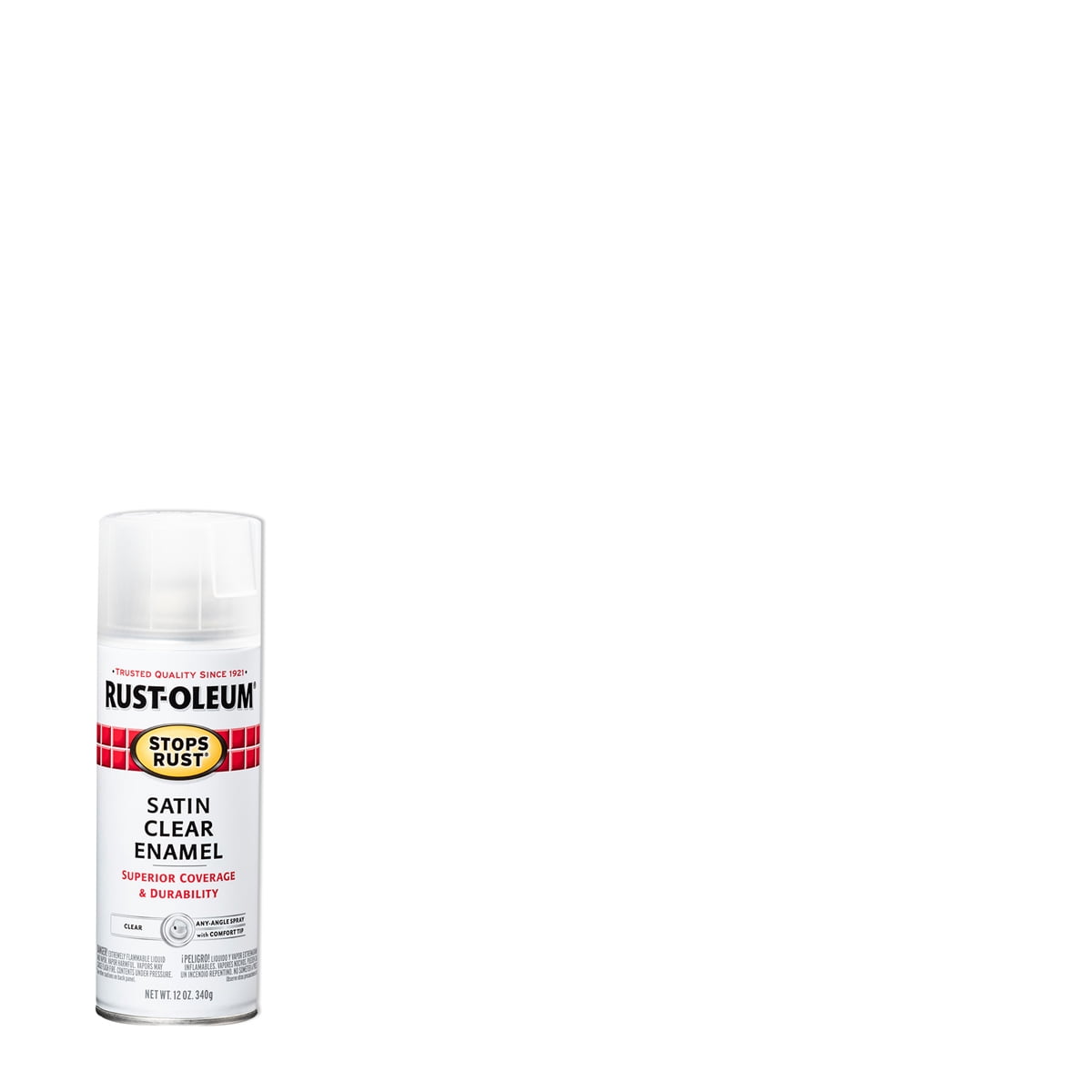 Clear, Rust-Oleum Stops Rust Satin Protective Enamel Spray Paint, 12 oz