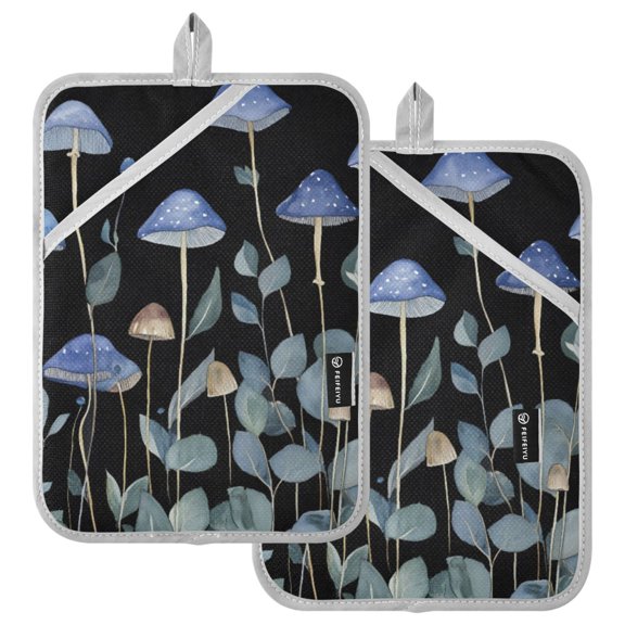 Ryvnso Mushroom Pattern Oven Mitts Heat Resistant Pot Holders Set of 2 Hot Pads
