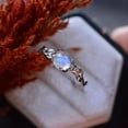 thumbnail image 2 of Bohemian Vintage Leaves Plant Moonstone Women's Ring, 2 of 6
